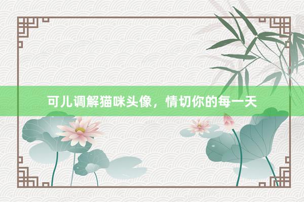 可儿调解猫咪头像,情切你的每一天